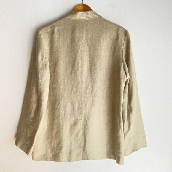 Zara Classic Beige 100% Linen Blazer Menswear Style M - Picture 3 of 6